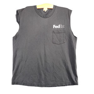 LEE Sport Mens FedEx Uniform Tank Top Gray Size XL Graphic Logo Vintage